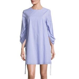 Tibi | Dresses | Tibi Blue And White Stripped Trapeze Dress | Poshmark
